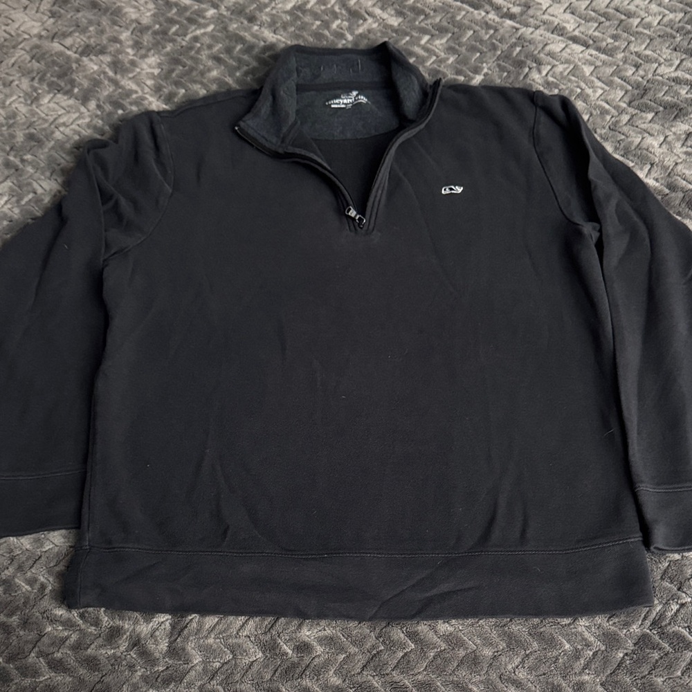 Vineyard Vines Men's Black Zip-Up Sweater Size Medium